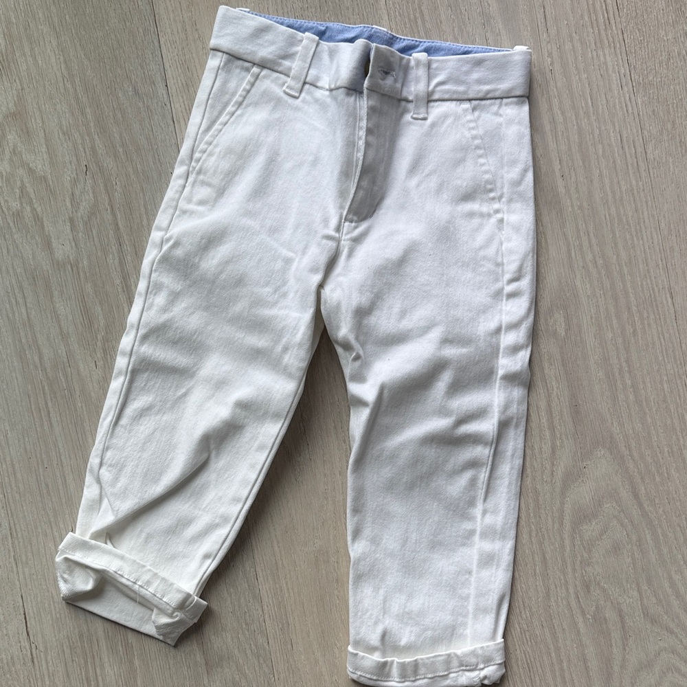 Janie and Jack Classic White Kids Trousers